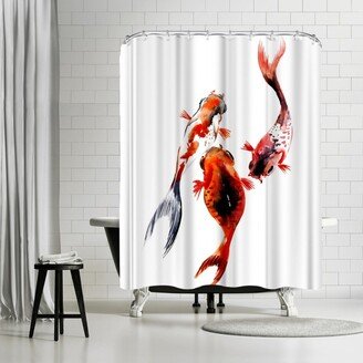 71 x 74 Shower Curtain, Koi Fish Pond 2 1 by Suren Nersisyan