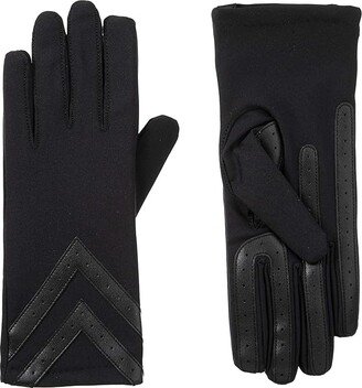 Womens Spandex Touchscreen Cold Weather Gloves with Warm Fleece Lining and Chevron Details (Black - Smartdri) Extreme Cold Weather Gloves