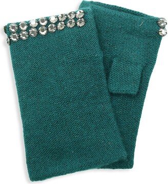 Embellished Cashmere Fingerless Gloves