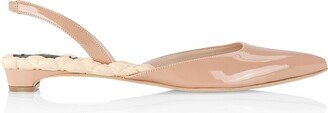 Jackie Vegan Patent Leather Slingback Flats