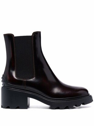 leather block-heel Chelsea boots