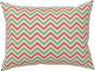 Pillows: Mottled Holiday Zigzags Pillow, Woven, White, 12X16, Double Sided, Multicolor