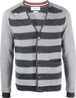 Striped Virgin Wool Cardigan