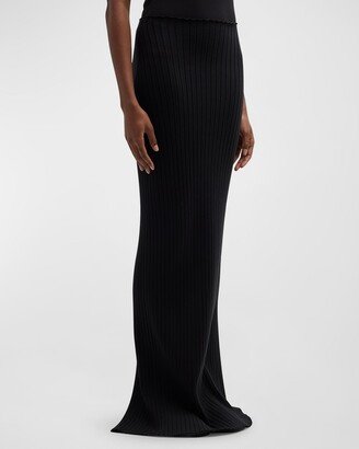 Moss Ribbed Maxi Skirt