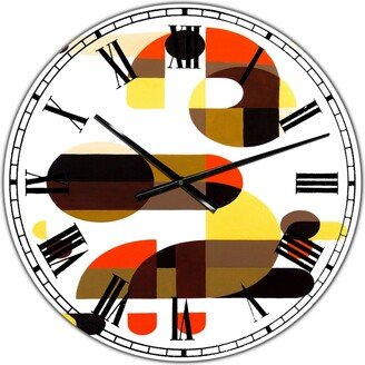 Designart in and Out Oversized Mid-Century Wall Clock - 36 x 28 x 1