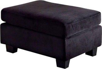 Flannelette Living Room Ottoman, Black