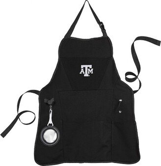 Texas A&M Black Grill Apron- 26 x 30 Inches Durable Cotton with Tool Pockets and Beverage Holder