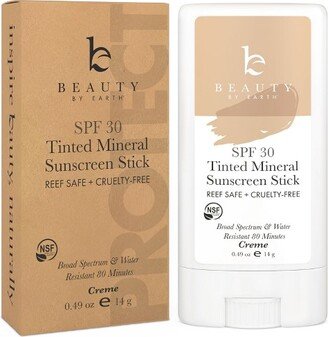 Beauty by Earth Tinted Mineral Sunscreen Sticks SPF 30 - Creme