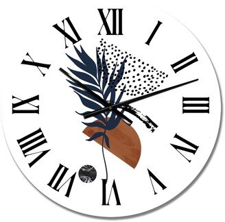 Designart 'Abstract Palm Leaf Abstract Half Moons I' Tropical wall clock