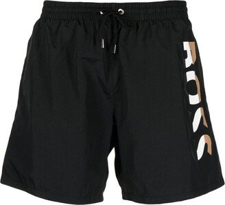 Logo-Print Swim Shorts-AN