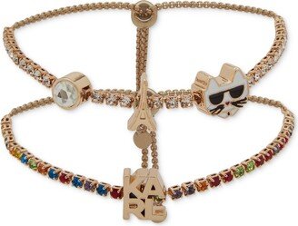 Gold-Tone 2-Pc. Set Logo Choupette Charm Slider Bracelets