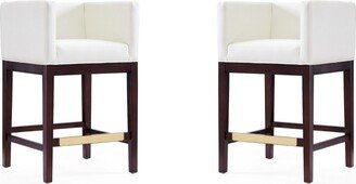 Kingsley Counter Stool, Set of 2 - Ivory, Dark Walnut