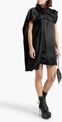 Draped cupro-satin mini dress