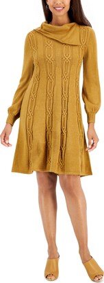 Petite Envelope-Neck Knit Sweater Dress
