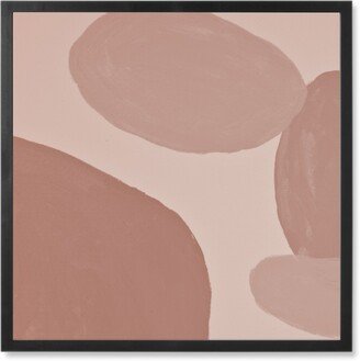 Photo Tiles: Muted Painterly Shapes - Pink Photo Tile, Black, Framed, 8X8, Pink