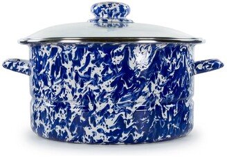 Cobalt Swirl Enamelware Collection 6 Quart Stock Pot