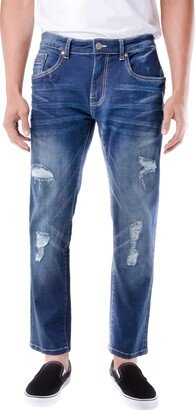 Skinny-Fit Distressed Stretch Jeans