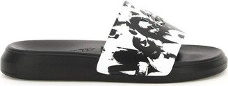 Graffiti Printed Slip-On Slides