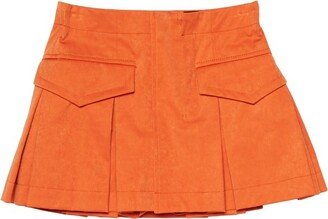 High Waist Box Pleated Mini Shorts