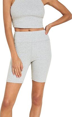 Luxe Sweats - The Bike Shorts (Heather Grey) Women's Shorts