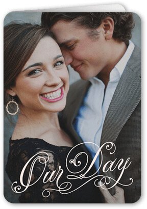 Wedding Program Cards: Forever Lovely Day Wedding Program, Pink, 5X7, Matte, Folded Smooth Cardstock, Rounded