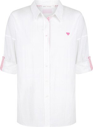 Bande Studio Iris Classic Oversize White With Pink Stripes Shirt