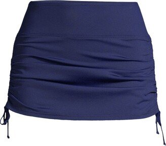 Women's Chlorine Resistant Tummy Control Adjustable Swim Skirt Swim Bottoms - 12 - Deep Sea Navy