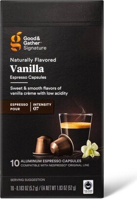 Signature Naturally Flavored Vanilla Espresso Pods Espresso Roast Coffee - 10ct - Good & Gather™