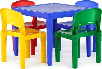 Kids Plastic Table and 4 Chairs Set, Vibrant Colors