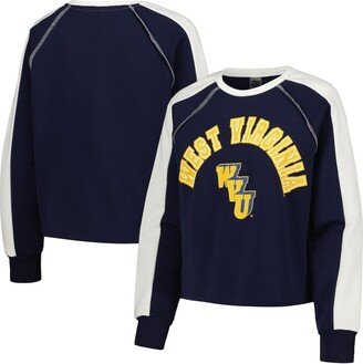 Women's Gameday Couture Navy West Virginia Mountaineers Blindside RaglanÂ Cropped Pullover Sweatshirt