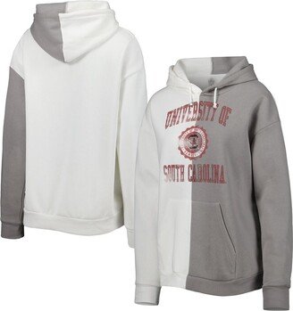 Women's Gameday Couture Gray, White South Carolina Gamecocks Split Pullover Hoodie - Gray, White