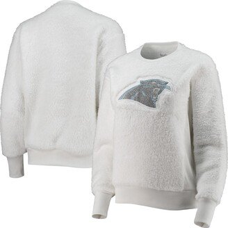 Women's Touch White Carolina Panthers Milestone Tracker Pullover Sweatshirt