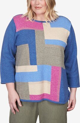 Plus Size Chelsea Market Colorblock Crew Neck Sweatshirt