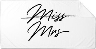 Towels: Miss To Mrs Script Towel, Multicolor