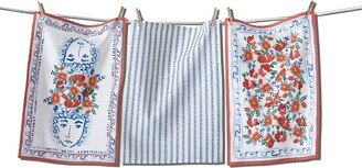 tagltd Narcissus Dish Flour Sack Dishtowel Set Of 3