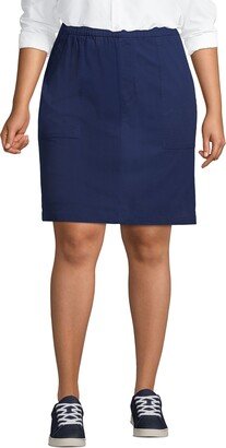 Plus Size Mid Rise Elastic Waist Pull On Knockabout Chino Skort