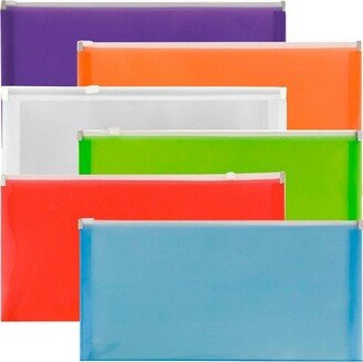 JAM Paper & Envelope JAM Paper 5'' x 10'' 6pk Plastic Envelopes with Zip Closure - Multicolor