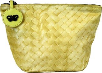 Women's Yellow Nylon Intrecciolusion Cosmetic Bag 301183 9441