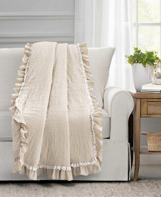 Ella Ruffle Lace Throw, 50 x 60