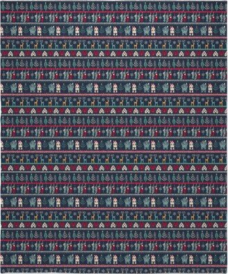 Fleece Photo Blankets: Vintage Nordic Christmas Blanket, Sherpa, 50X60, Multicolor