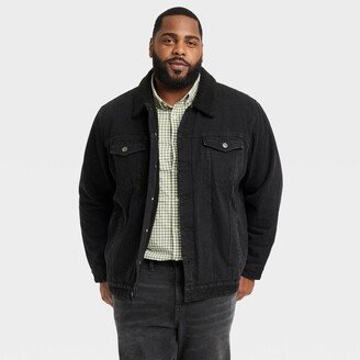 Men's Big & Tall Faux Shearling Lined Denim Trucker Jacket - Goodfellow & Co™