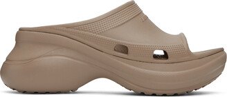 Beige Crocs Edition Pool Slides