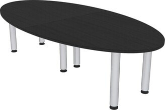 Skutchi Designs, Inc. 6 Person Oval Conference Table With Silver Post Legs Power And Data