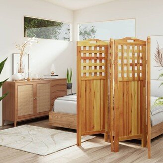 3/4-Panel Room Divider multisize Solid Wood Acacia