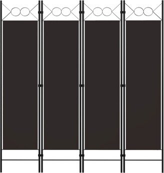 4-Panel Room Divider Brown 63