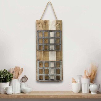 Multicolor Metal 2 Tier Mail Shelves with Wood Backing