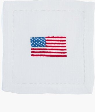 Tuckernuck Home American Flag Embroidered Cocktail Napkins Set of 4