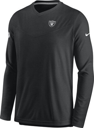 Men's Dri-FIT Lockup Coach UV (NFL Las Vegas Raiders) Long-Sleeve Top in Black