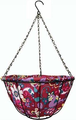 Gardener's Select Hanging Basket with Fabric Coco Liner, Red Purple 14