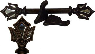 Versailles Antique Bronze Wood Curtain Rod Set